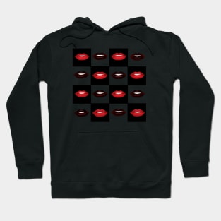 Checkerboard Lips Pattern Hoodie